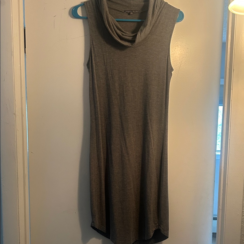 Gray Sleeveless Cowl Neck Dress